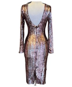 DRESS THE POPULATION Sequin Dress (Small) 7
