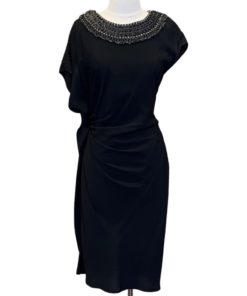 ETRO Embellished Neck Dress in Black and Gray (8) 8