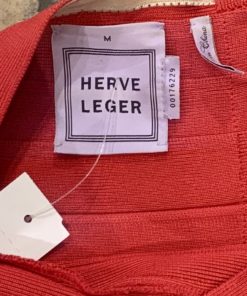 HERVE LEGER LS Bodycon Dress in Red (Medium) 6
