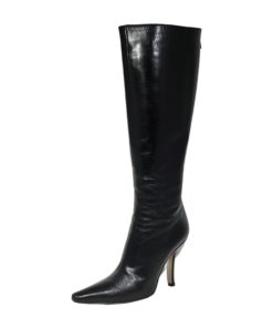 JIMMY CHOO Leather Knee Boots in Black (38) 9