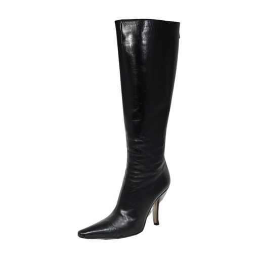JIMMY CHOO Leather Knee Boots in Black (38) 4