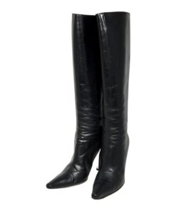 JIMMY CHOO Leather Knee Boots in Black (38) 11