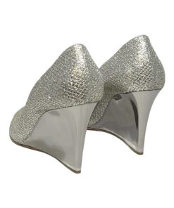 JIMMY CHOO Diamond Glitter Wedges in Silver (39.5) 9