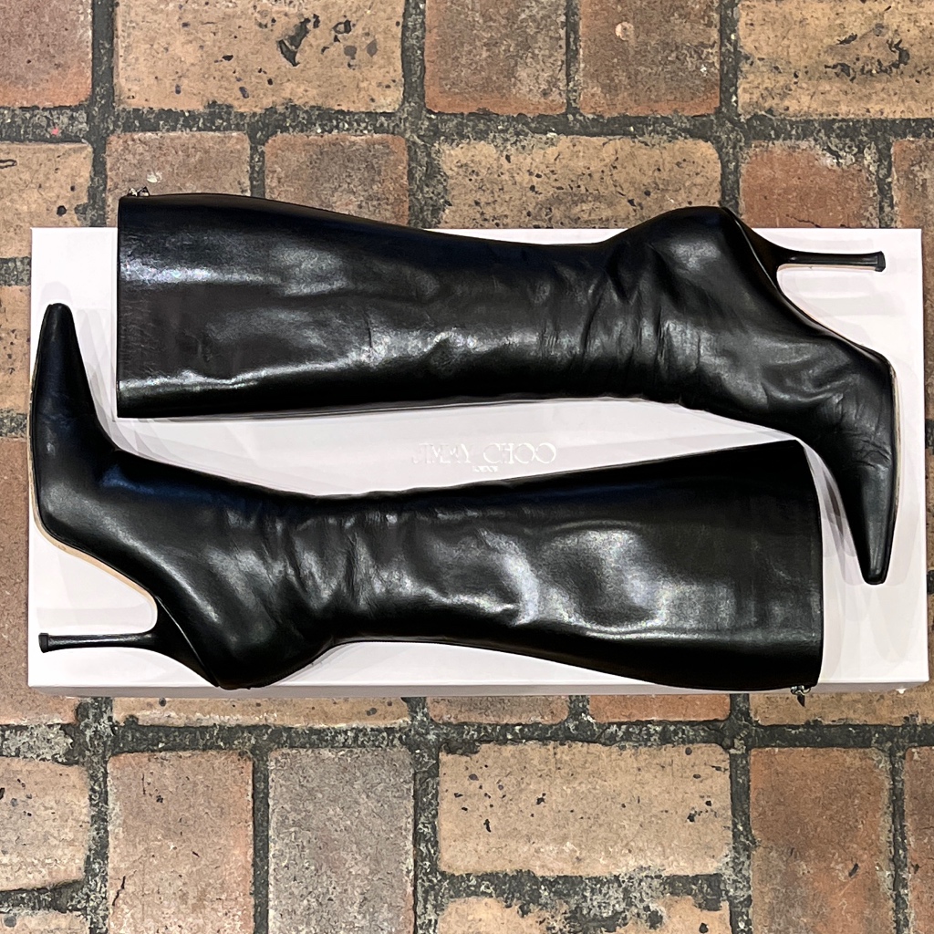 huis extase Schat JIMMY CHOO Leather Knee Boots in Black (38) - More Than You Can Imagine