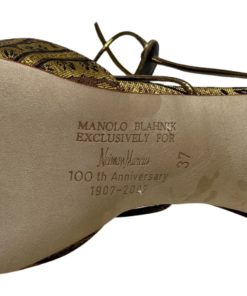 MANOLO BLAHNIK 100th Anniversary Sandal in Gold (37) 7