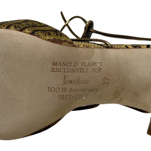 MANOLO BLAHNIK 100th Anniversary Sandal in Gold (37) 3