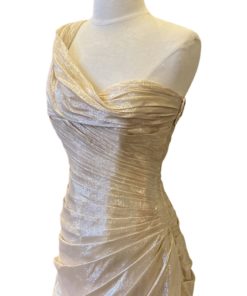 ROMONA KEVEZA Long Shimmering Gown in Gold (6) 10