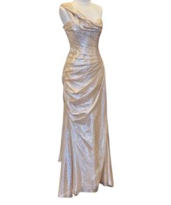 ROMONA KEVEZA Long Shimmering Gown in Gold (6) 11
