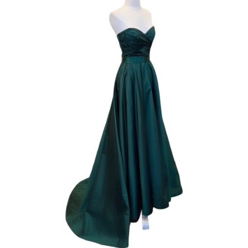 ROMONA KEVEZA Strapless Gown in Emerald (6) 5