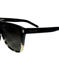 SAINT LAURENT New Wave Sunglasses in Black & Ivory 7