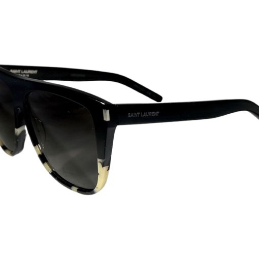 SAINT LAURENT New Wave Sunglasses in Black & Ivory 2