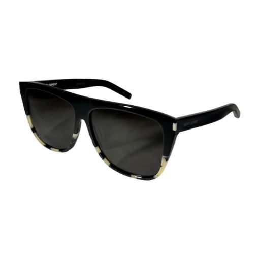 SAINT LAURENT New Wave Sunglasses in Black & Ivory 5