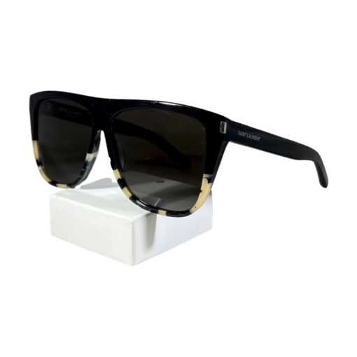 SAINT LAURENT New Wave Sunglasses in Black & Ivory 1