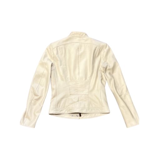 VERSACE Collection Leather Woven Jacket in Vanilla (38) 3