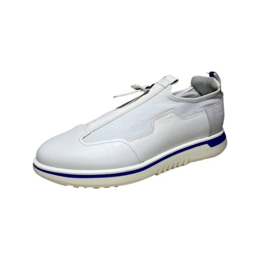 GIORGIO ARMANI Zip Sneakers in White and Blue 2