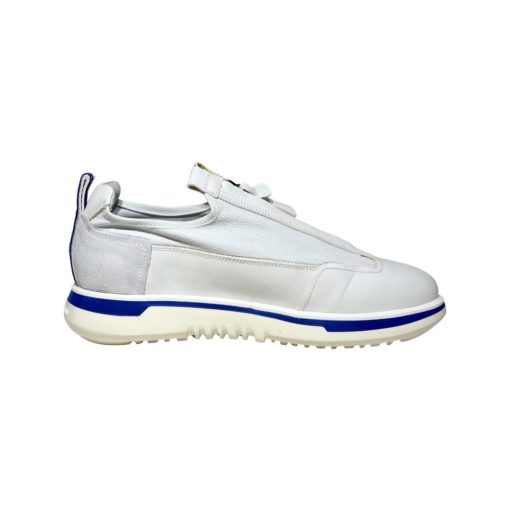 GIORGIO ARMANI Zip Sneakers in White and Blue 3