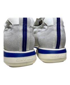 GIORGIO ARMANI Zip Sneakers in White and Blue 9