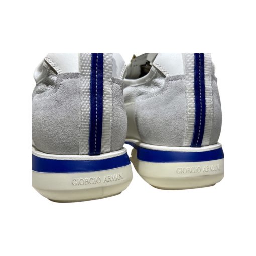 GIORGIO ARMANI Zip Sneakers in White and Blue 4