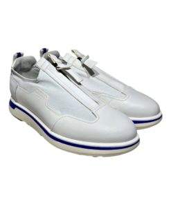 GIORGIO ARMANI Zip Sneakers in White and Blue 10