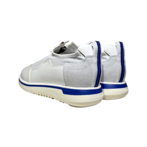 GIORGIO ARMANI Zip Sneakers in White and Blue 6