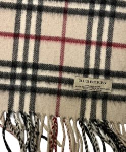 BURBERRY Cashmere Scarf in Tan Check 3