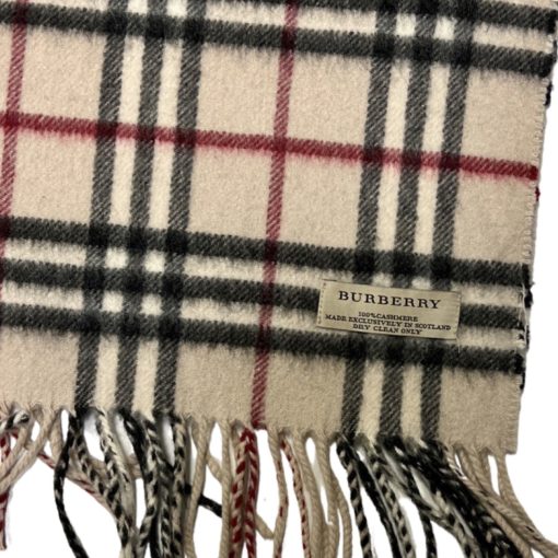 BURBERRY Cashmere Scarf in Tan Check 2