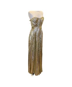 BADGLEY MISCHKA Sequin Gown in Gold (2) 7