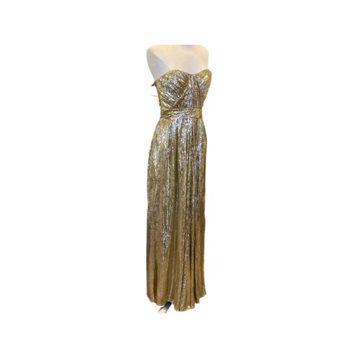 BADGLEY MISCHKA Sequin Gown in Gold (2) 4