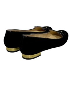 CHARLOTTE OLYMPIA Velvet Cat Flats in Black and Gold (39) 10