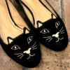CHARLOTTE OLYMPIA Velvet Cat Flats in Black and Gold (39) 10