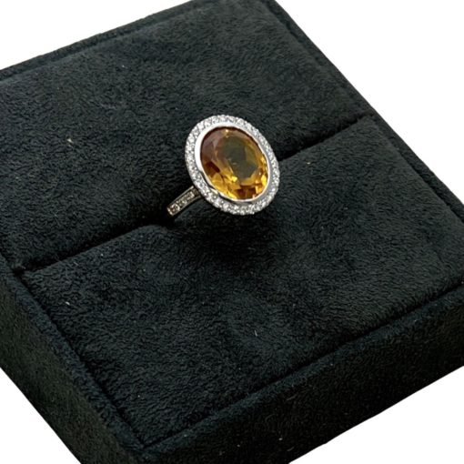 Custom Citrine Diamond Ring in 14k Gold 2