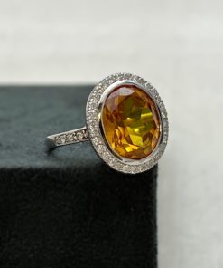Custom Citrine Diamond Ring in 14k Gold 8
