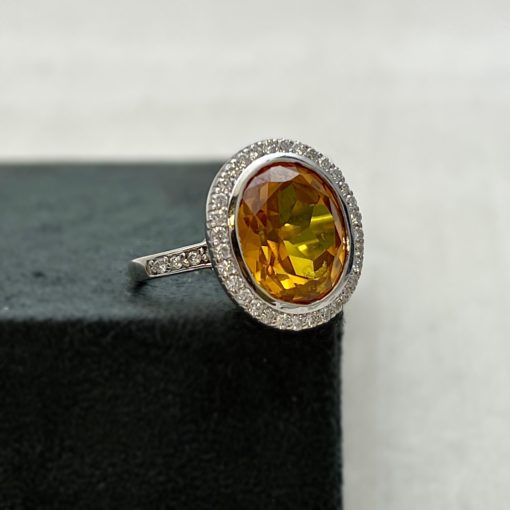 Custom Citrine Diamond Ring in 14k Gold 3