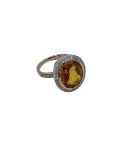 Custom Citrine Diamond Ring in 14k Gold 11