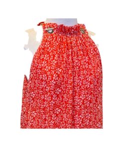 DEREK LAM Floral Tiered Dress in Red and Pink (6) 9