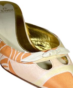 FENDI Kitten Heel Mules in Orange Multicolor (37.5) 8