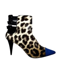 GIUSEPPE ZANOTTI Leopard Booties in Brown, Black and Blue (40.5) 8