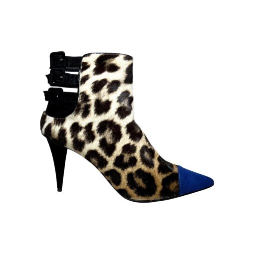 GIUSEPPE ZANOTTI Leopard Booties in Brown, Black and Blue (40.5) 2