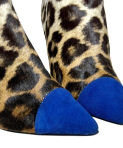 GIUSEPPE ZANOTTI Leopard Booties in Brown, Black and Blue (40.5) 9