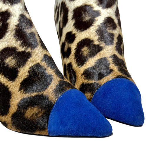 GIUSEPPE ZANOTTI Leopard Booties in Brown, Black and Blue (40.5) 3