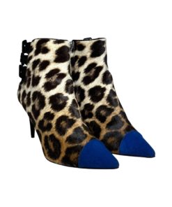 GIUSEPPE ZANOTTI Leopard Booties in Brown, Black and Blue (40.5) 11