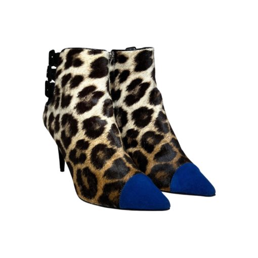 GIUSEPPE ZANOTTI Leopard Booties in Brown, Black and Blue (40.5) 5
