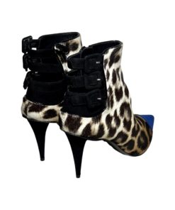 GIUSEPPE ZANOTTI Leopard Booties in Brown, Black and Blue (40.5) 12