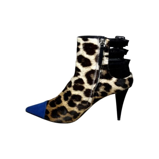 GIUSEPPE ZANOTTI Leopard Booties in Brown, Black and Blue (40.5) 7