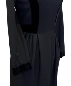 GUY LAROCHE Velvet Detail Dress in Black (36) 7