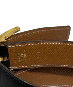 HERMES Quentin Reversible Belt in Black and Saddle (90) 6