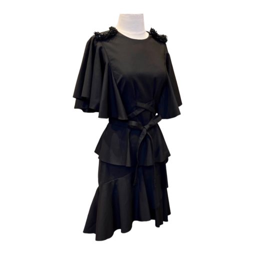 JOHANNA ORTIZ Ruffle Dress in Black (6) 1