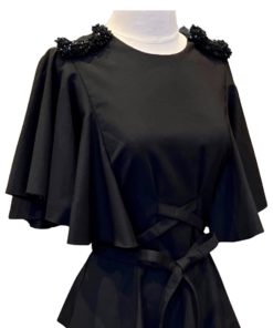 JOHANNA ORTIZ Ruffle Dress in Black (6) 8