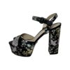 LE SILLA Floral Sandal in Black Multicolor (41) 10