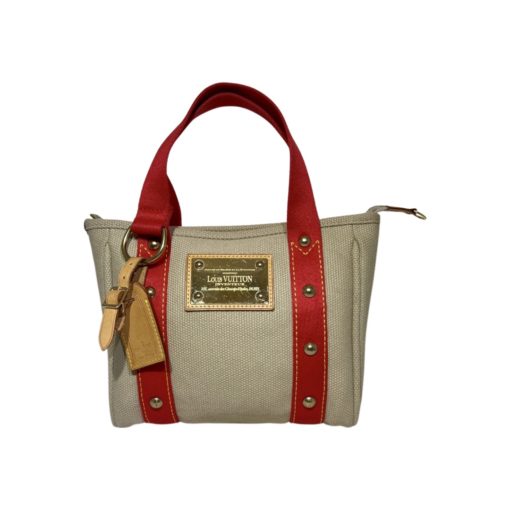 LOUIS VUITTON Toile Canvas Antiquas Bag in Tan and Red 1